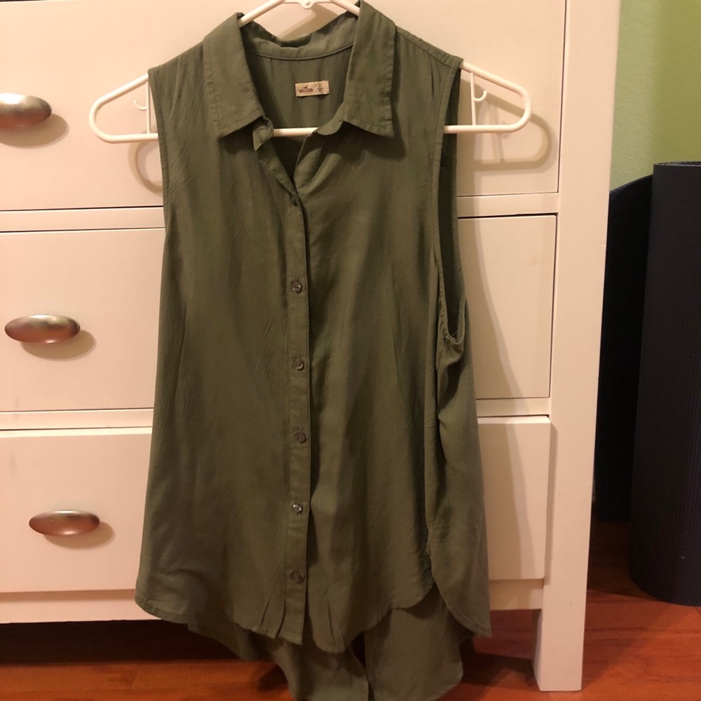 Hol lister flowy tank - olive green